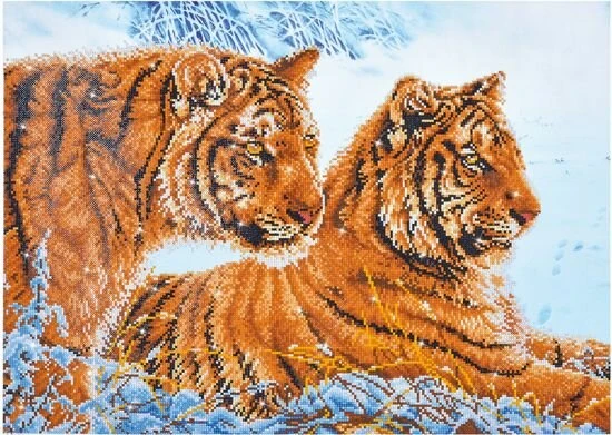 Diamond Dotz® Tigers In The Snow - Diamond Painting