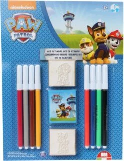 Paw Patrol - Kleur En Stempel Set - 11-delig