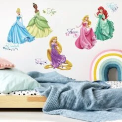 Disney Prinsessen Muurstickers - RoomMates - Debutantenbal Met Glitterelementen