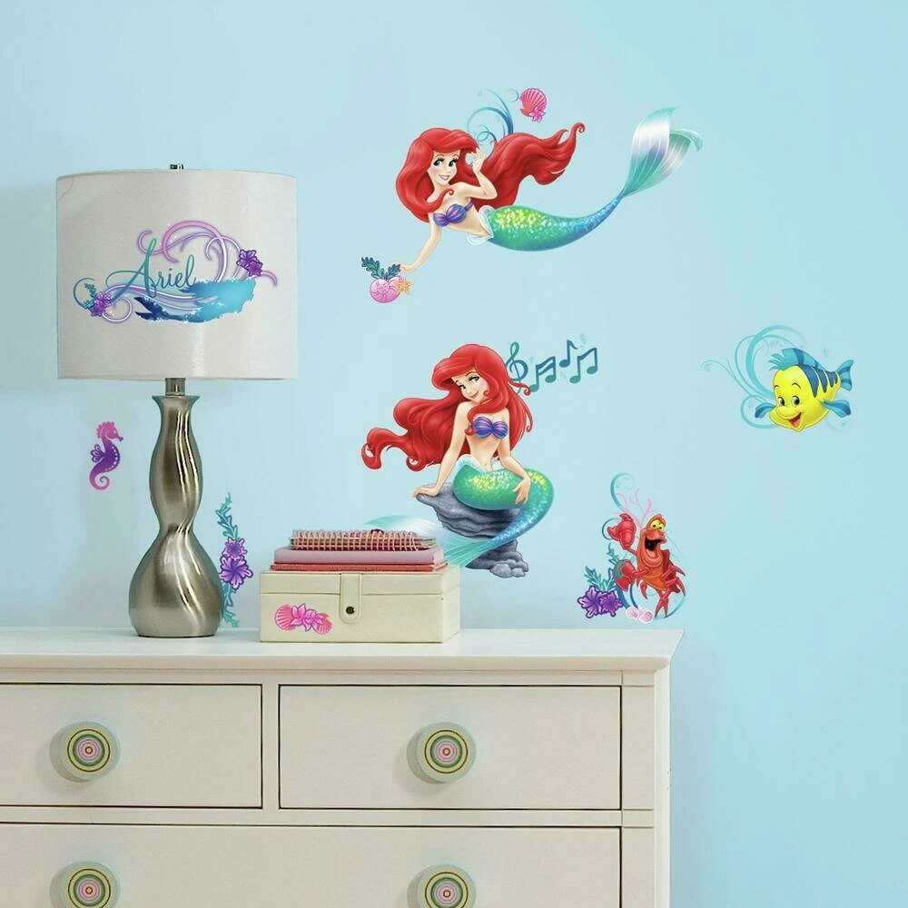De Kleine Zeemeermin Muurstickers - RoomMates - Met Glitterelementen