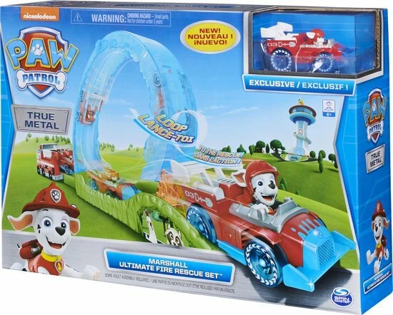 Paw Patrol Die Cast - True Metal Ultimate Fire Rescue-baanset Met Exclusief Marshall - Afbeelding 3