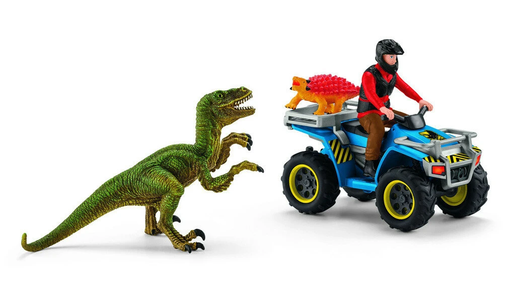 Schleich Dinosaurs - Vlucht Van Velociraptor Op Quad Schleich - 41466 - Afbeelding 2