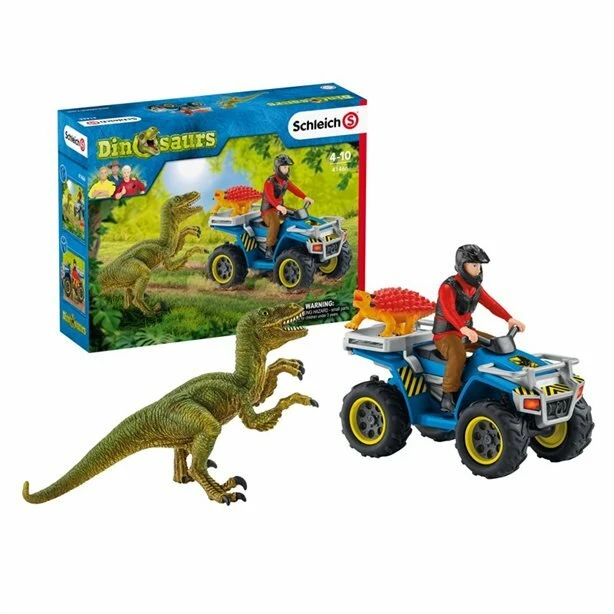Schleich Dinosaurs - Vlucht Van Velociraptor Op Quad Schleich - 41466
