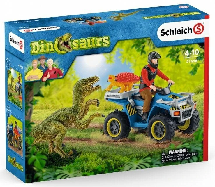 Schleich Dinosaurs - Vlucht Van Velociraptor Op Quad Schleich - 41466 - Afbeelding 3