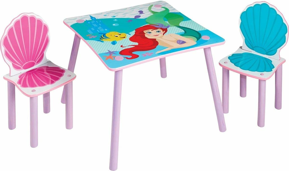 Moose Tafel Met Stoelen Voor Kinderen - Disney Prinsessen Ariël