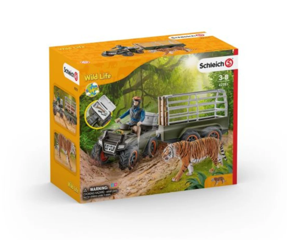 Schleich 42351 - Quad Met Aanhanger En Ranger - Wild Life - Afbeelding 6