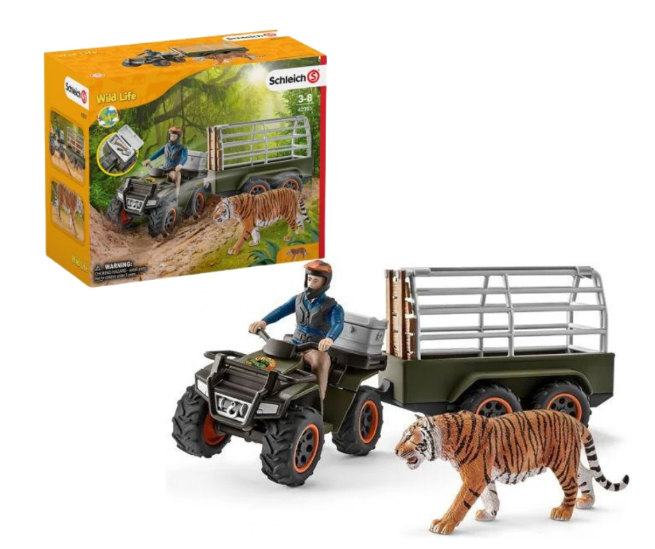 Schleich 42351 - Quad Met Aanhanger En Ranger - Wild Life