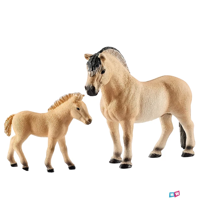 Schleich 13846 - Fjord Hengst Met Aalstreep En Veulen - Tweedehands - Afbeelding 2