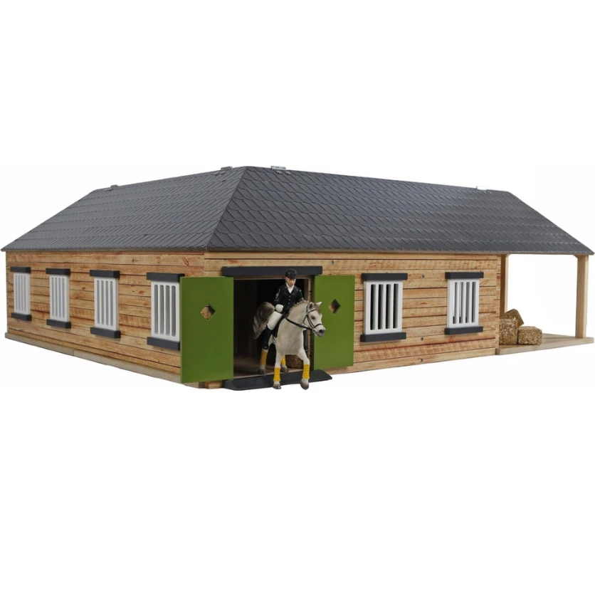 Kids Globe Paardenstal In Een Hoek Met 4 Boxen En Berging - Afbeelding 3