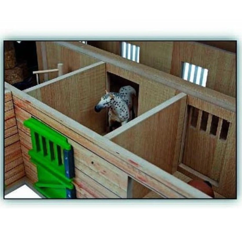 Kids Globe Paardenstal In Een Hoek Met 4 Boxen En Berging - Afbeelding 7