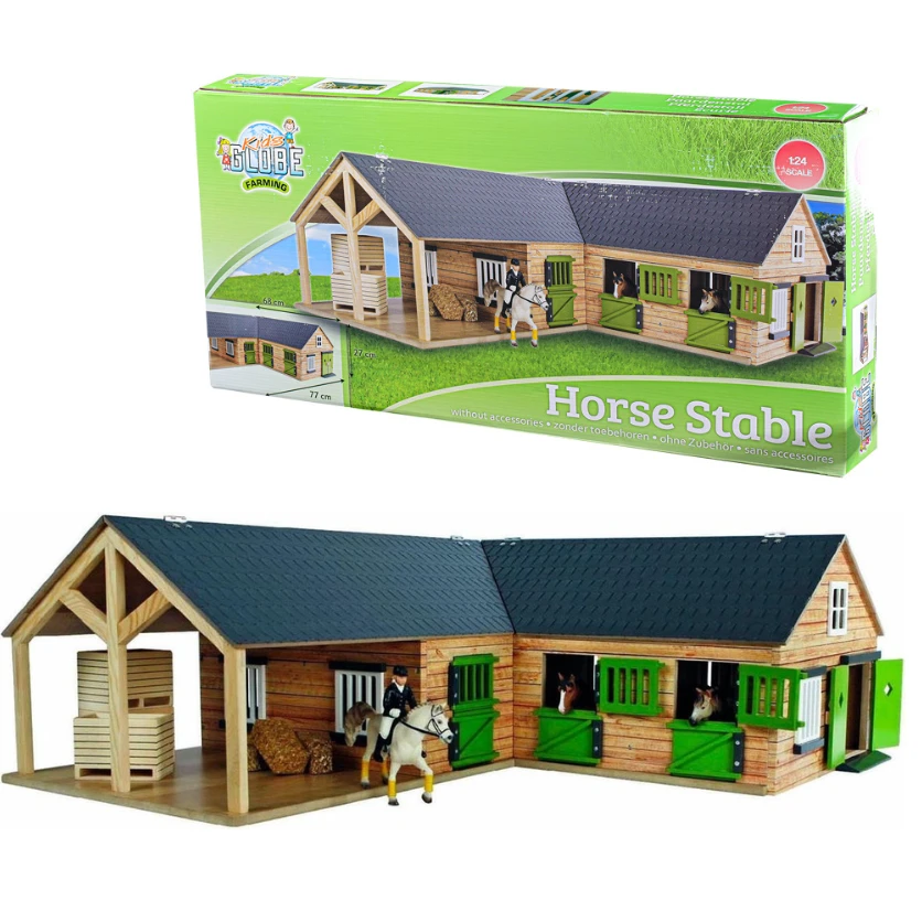 Kids Globe Paardenstal In Een Hoek Met 4 Boxen En Berging
