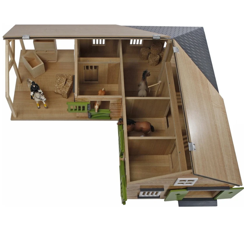 Kids Globe Paardenstal In Een Hoek Met 4 Boxen En Berging - Afbeelding 8