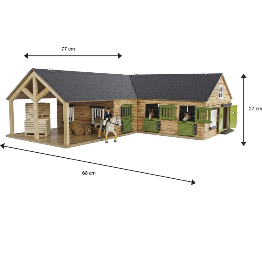 Kids Globe Paardenstal In Een Hoek Met 4 Boxen En Berging - Afbeelding 5