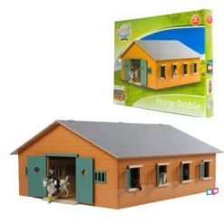 Kids Globe Paardenstal Met 7 Stallen En Berging Rood/groen