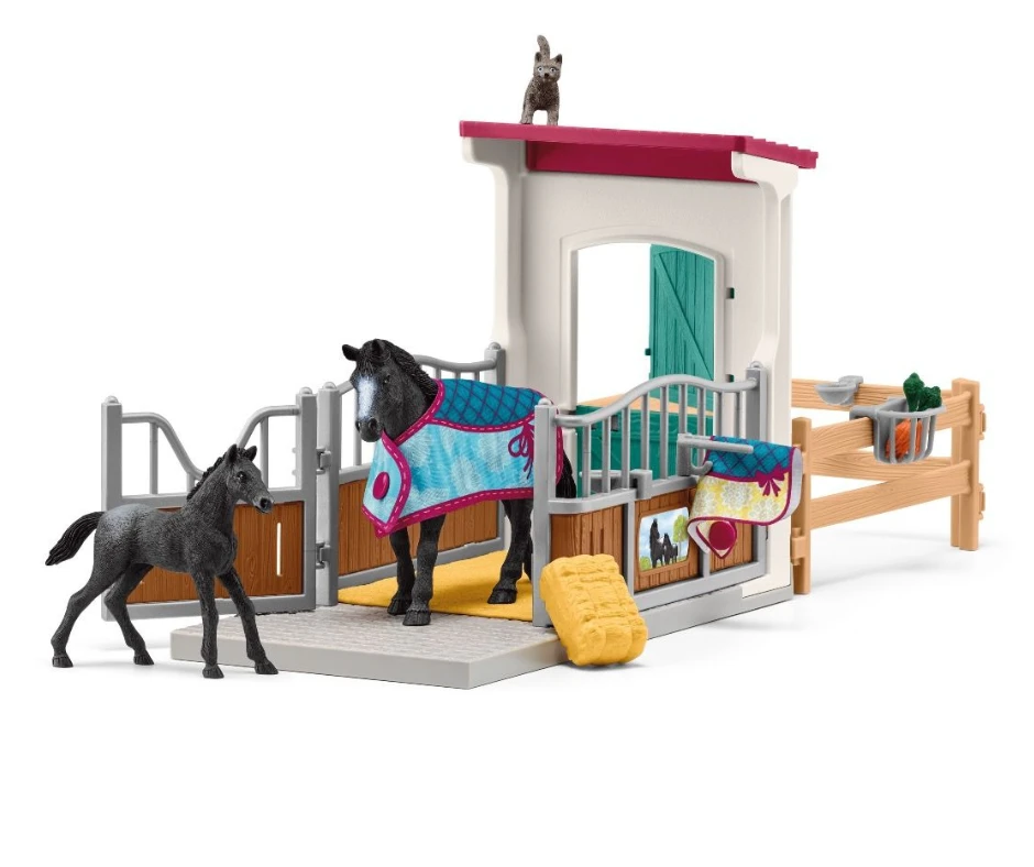 Schleich 42611 Paardenbox Met Merrie En Veulen - Afbeelding 2
