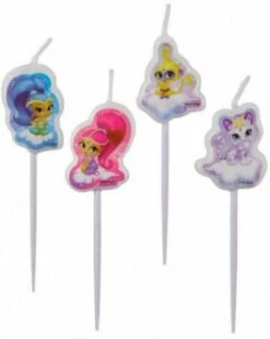 Shimmer And Shine Taart Kaarsjes 4 St