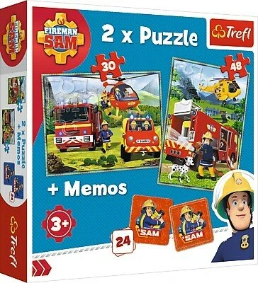Brandweerman Sam 2 X Puzzel En 1 X Memo