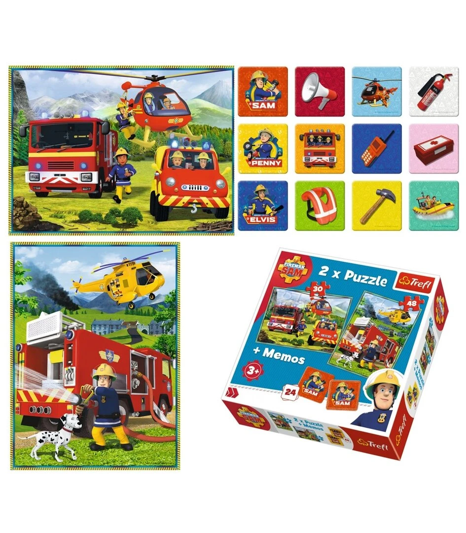 Brandweerman Sam 2 X Puzzel En 1 X Memo - Afbeelding 5